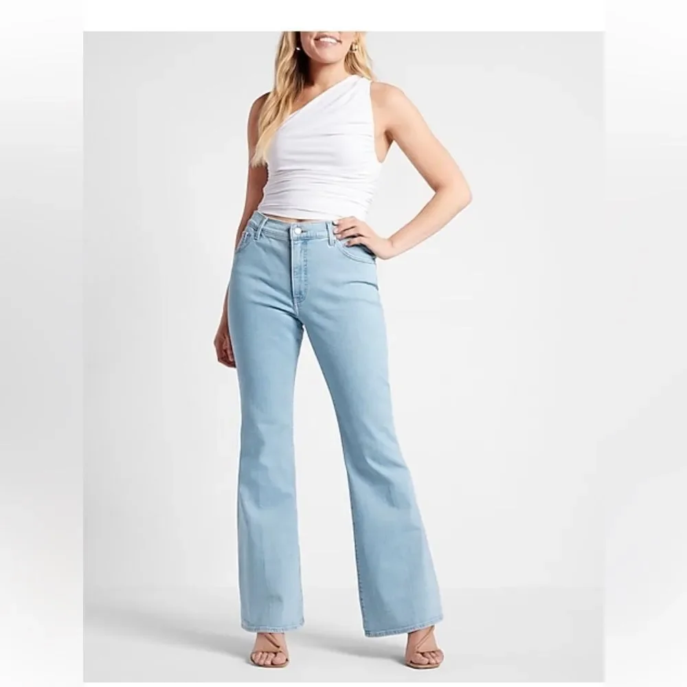 EXPRESS 70’s Flare Mid Rise denim - Picture 2 of 7